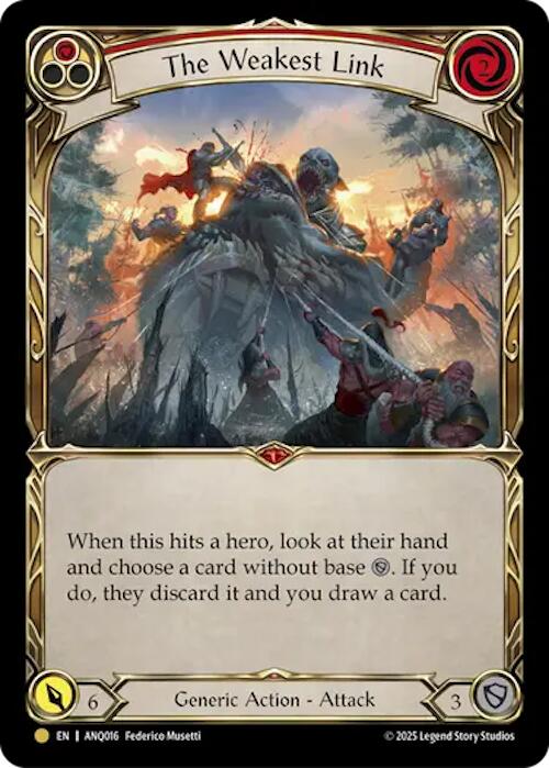 The Weakest Link (Red) (Gold) [ANQ016] (Compendium of Rathe - Antiquity Pack)  Cold Foil | Good Games Morley