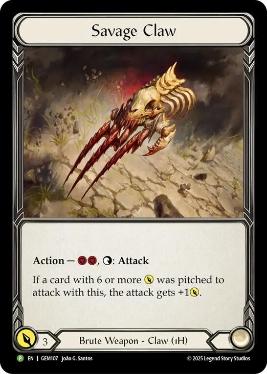 Savage Claw [GEM107] (GEM Pack 4)  Cold Foil | Good Games Morley