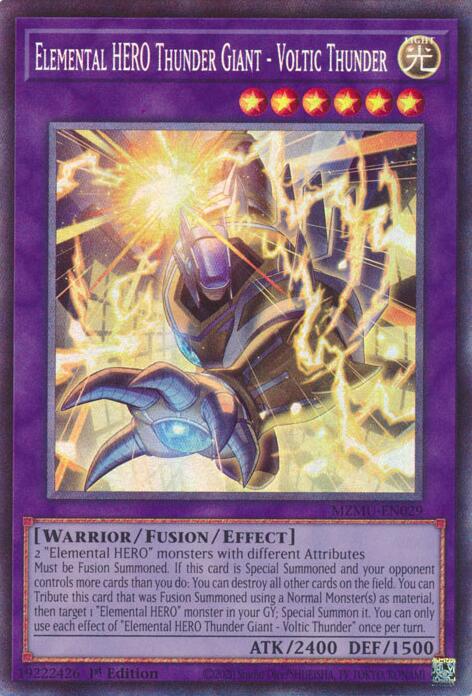 Elemental HERO Thunder Giant - Voltic Thunder (Collector's Rare) [MZMU-EN029] Collector's Rare | Good Games Morley
