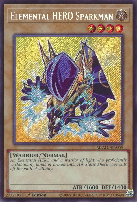 Elemental HERO Sparkman [MZMU-EN059] Secret Rare | Good Games Morley