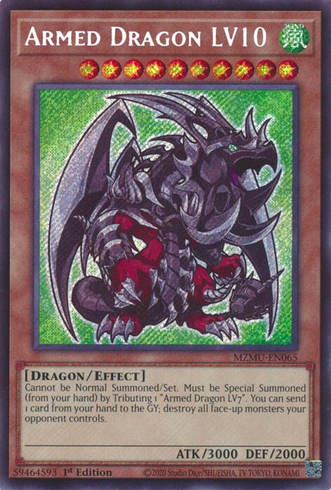 Armed Dragon LV10 [MZMU-EN065] Secret Rare | Good Games Morley