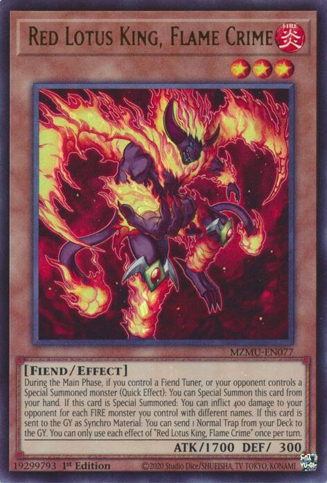 Red Lotus King, Flame Crime [MZMU-EN077] Ultra Rare | Good Games Morley