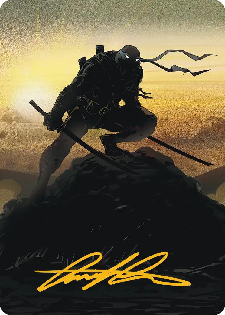Leonardo, Sewer Samurai Art Card (20/54) (Gold-Stamped Signature) [Teenage Mutant Ninja Turtles Art Series] | Good Games Morley