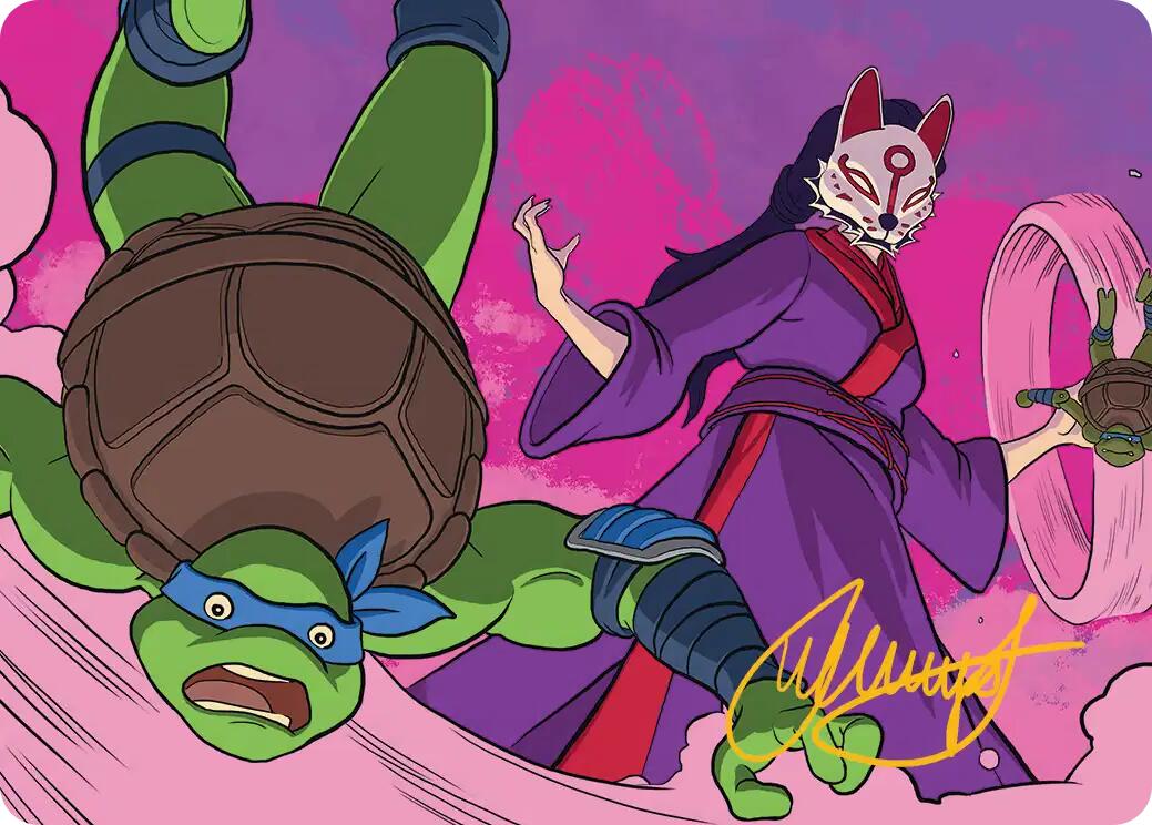 Kitsune's Technique Art Card (Gold-Stamped Signature) [Teenage Mutant Ninja Turtles Art Series] | Good Games Morley