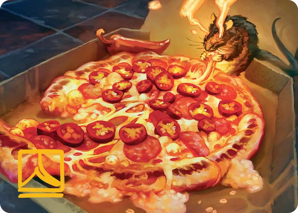Spicy Oatmeal Pizza Art Card (Gold-Stamped Signature) [Teenage Mutant Ninja Turtles Art Series] | Good Games Morley