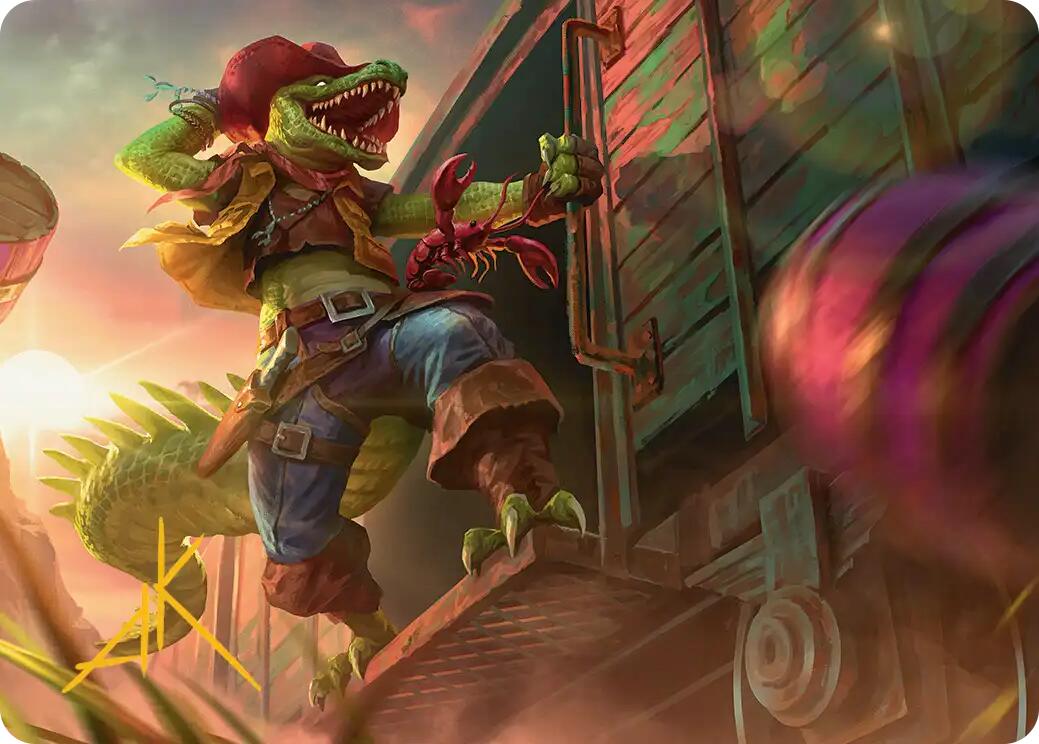 Leatherhead, Iron Gator Art Card (Gold-Stamped Signature) [Teenage Mutant Ninja Turtles Art Series] | Good Games Morley