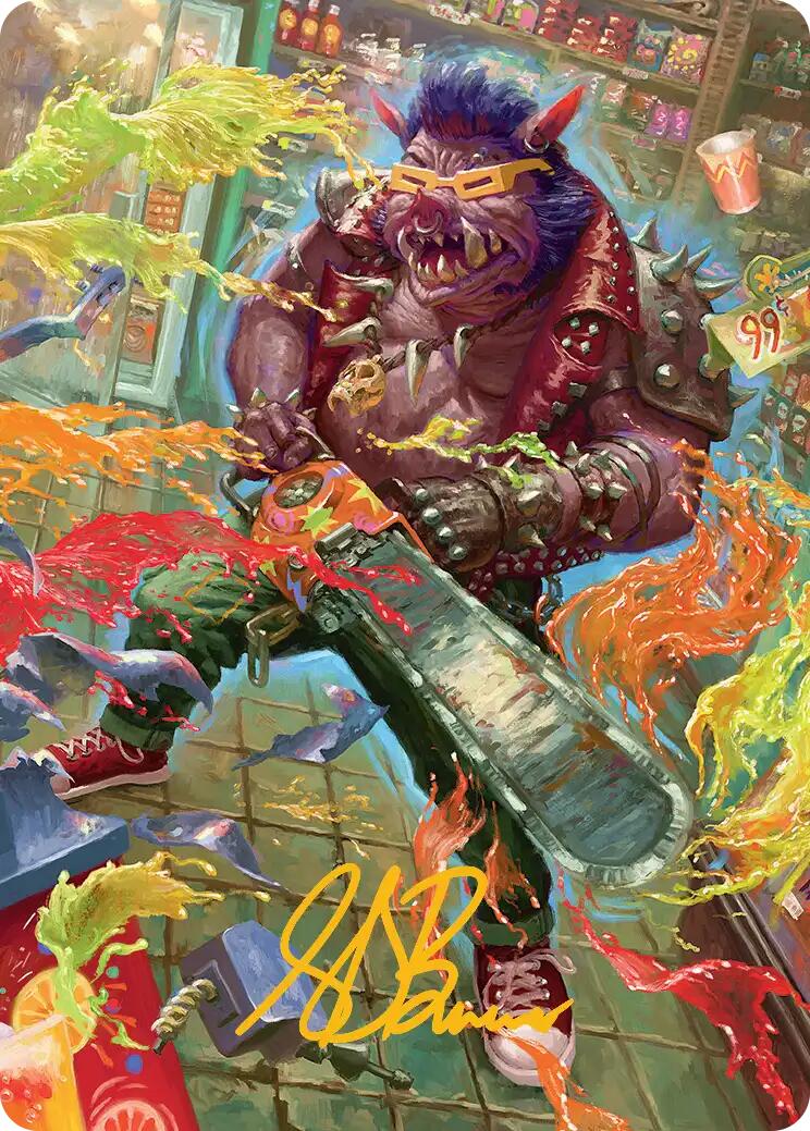 Bebop, Porcine Punk Art Card (Gold-Stamped Signature) [Teenage Mutant Ninja Turtles Art Series] | Good Games Morley
