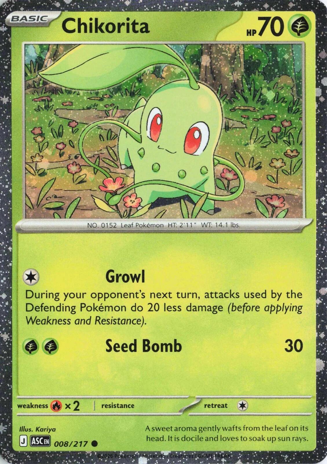 Chikorita (008/217) (Cosmos Holo) [Miscellaneous Cards] | Good Games Morley