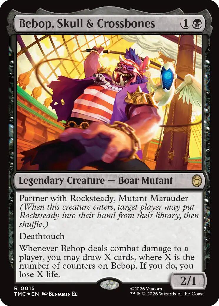 Bebop, Skull & Crossbones (Surge Foil) [Teenage Mutant Ninja Turtles Commander] | Good Games Morley