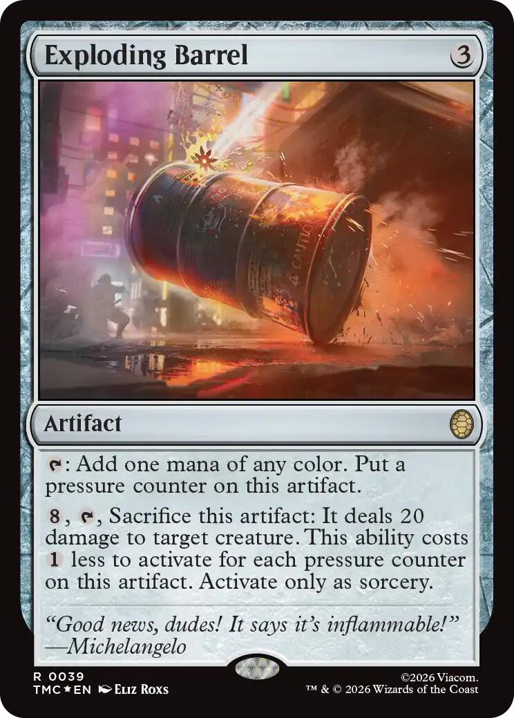 Exploding Barrel (Surge Foil) [Teenage Mutant Ninja Turtles Commander] | Good Games Morley