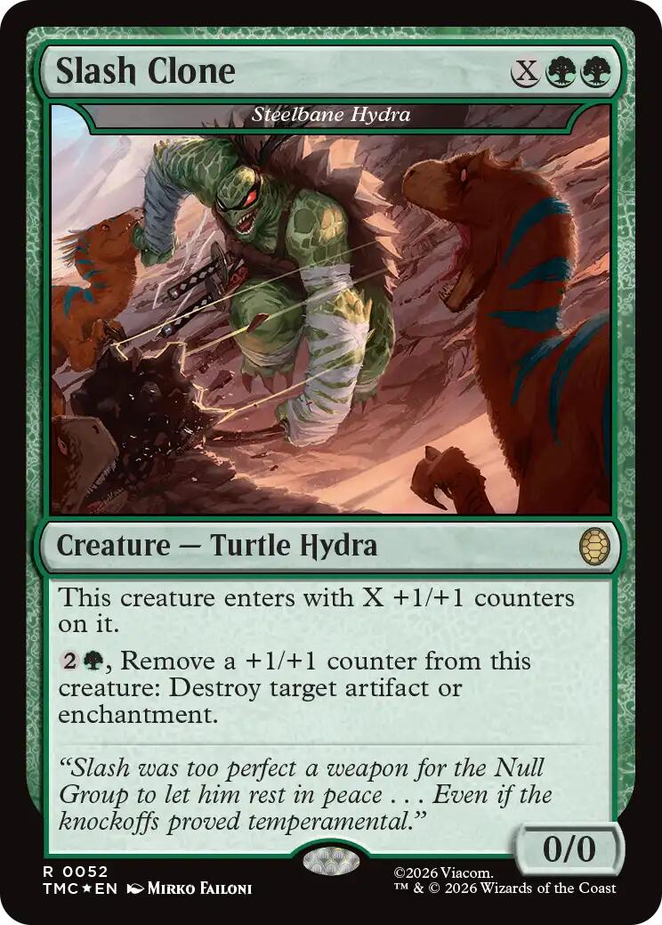 Slash Clone - Steelbane Hydra (Surge Foil) [Teenage Mutant Ninja Turtles Commander] | Good Games Morley