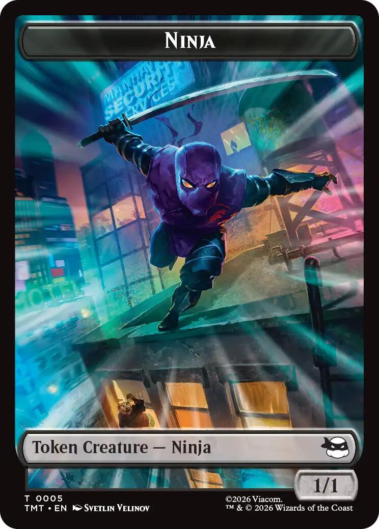 Ninja // Food Double-Sided Token [Teenage Mutant Ninja Turtles Tokens] | Good Games Morley