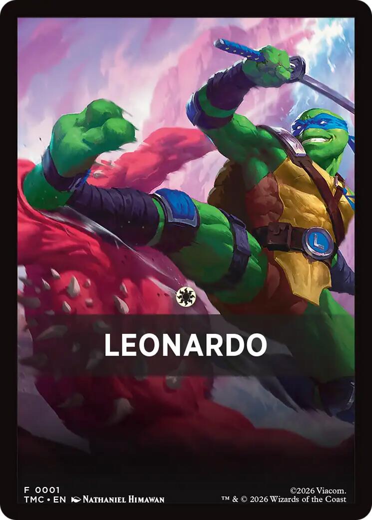 Leonardo Theme Card [Teenage Mutant Ninja Turtles Commander Tokens] | Good Games Morley