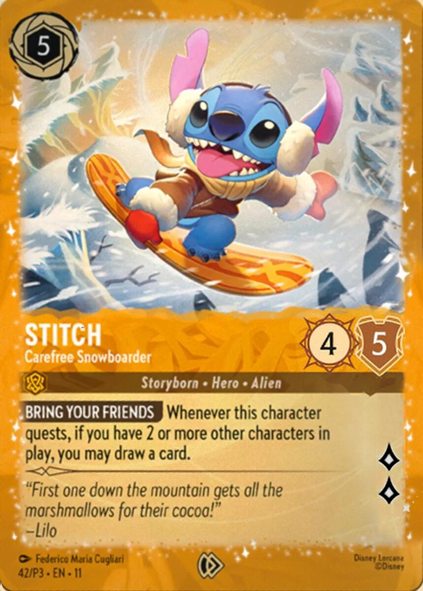 Stitch - Carefree Snowboarder (42) [Promo Cards] | Good Games Morley