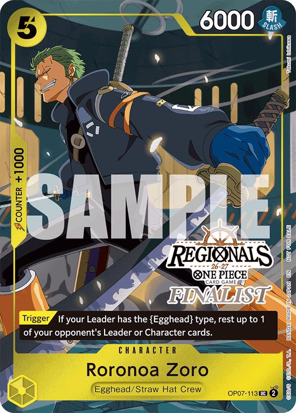 Roronoa Zoro (Regionals Finalist Card Set 26-27) [One Piece Promotion Cards] | Good Games Morley