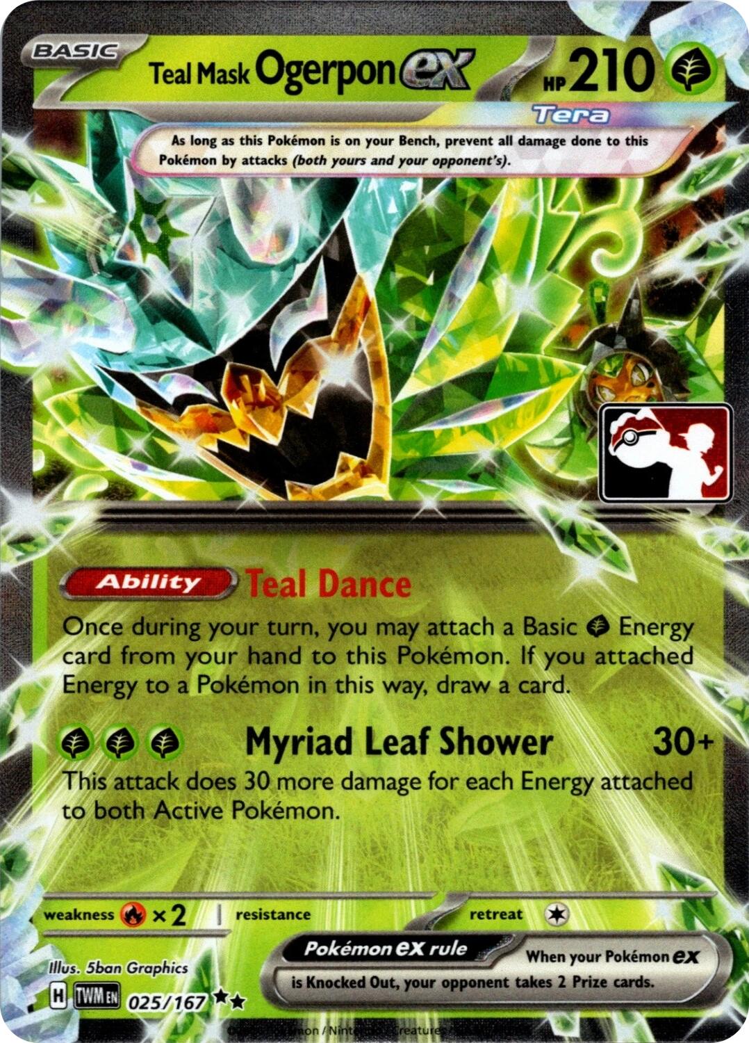 Teal Mask Ogerpon ex (025/167) (Prize Pack Series 7) [Prize Pack Series Seven] | Good Games Morley