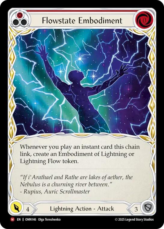 Flowstate Embodiment (Red) [OMN146] (Omens of the Third Age)  Rainbow Foil | Good Games Morley