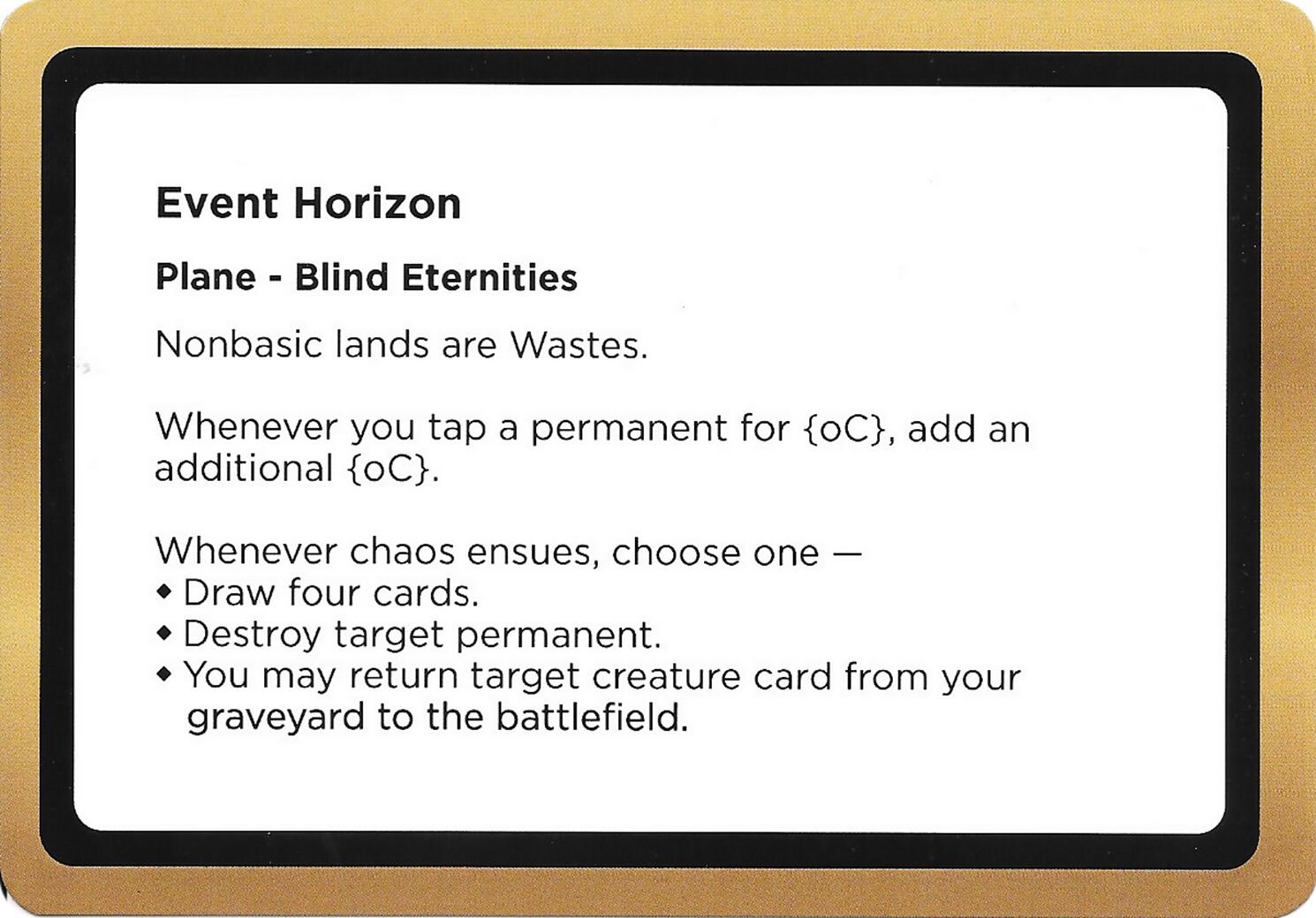Event Horizon (Black Lotus Unknown Planechase) [Oversize Cards] | Good Games Morley