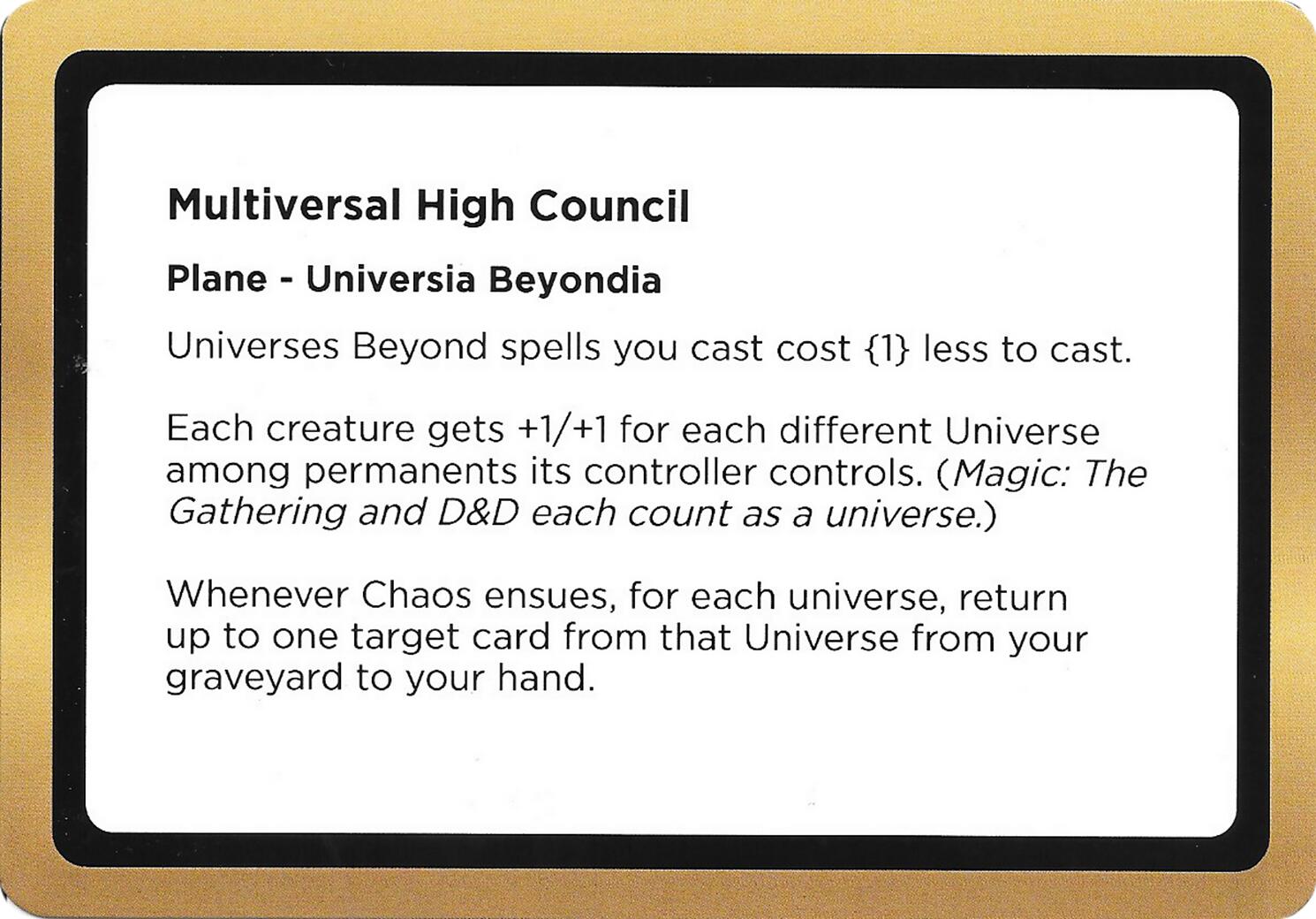 Multiversal High Council (Black Lotus Unknown Planechase) [Oversize Cards] | Good Games Morley