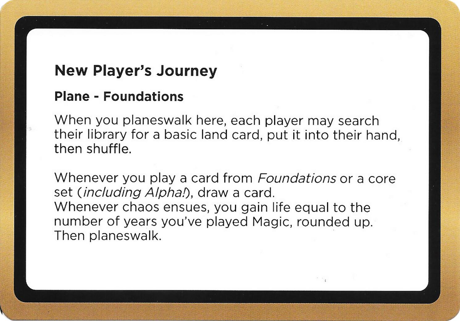 New Player's Journey (Black Lotus Unknown Planechase) [Oversize Cards] | Good Games Morley