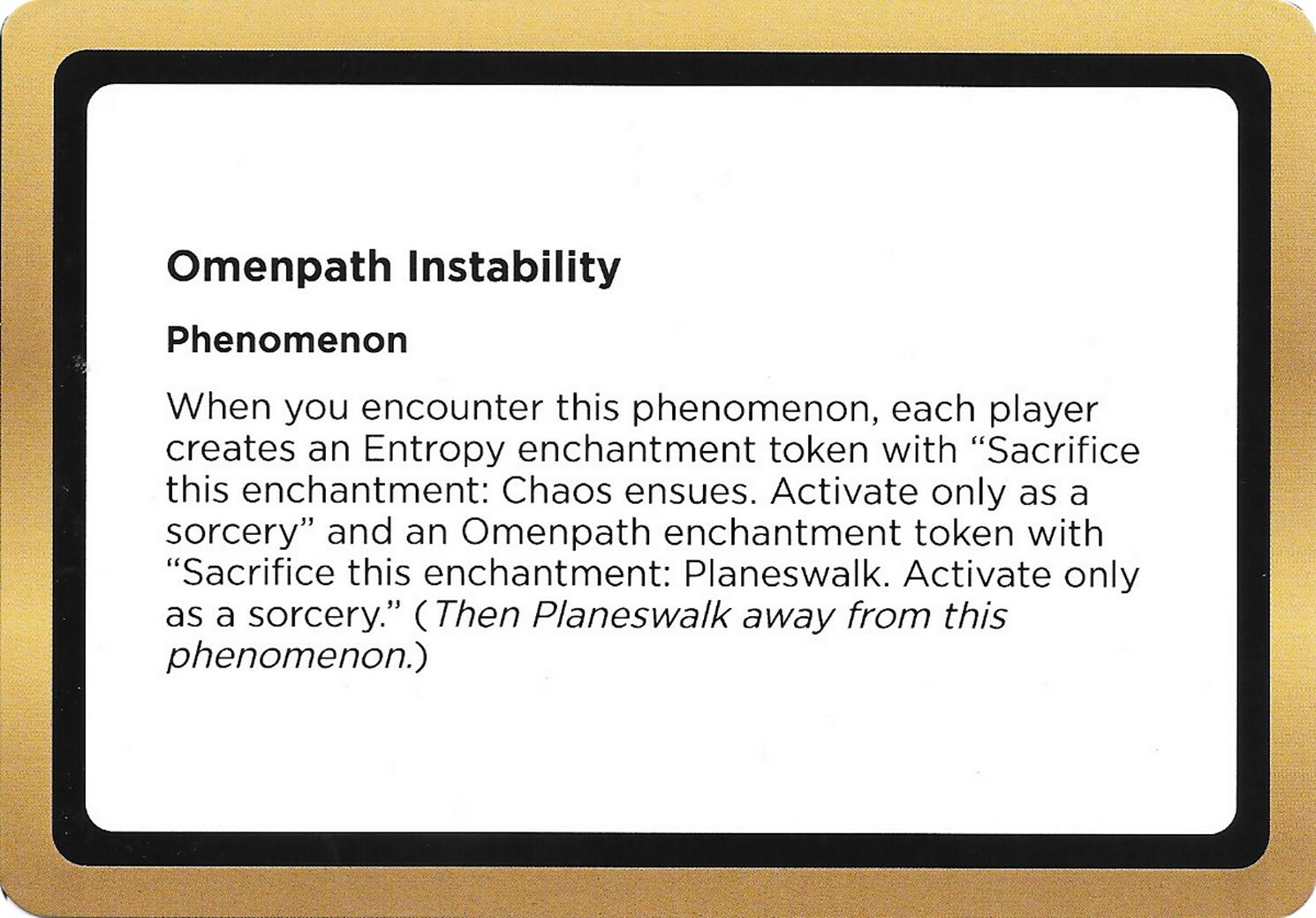Omenpath Instability (Black Lotus Unknown Planechase) [Oversize Cards] | Good Games Morley