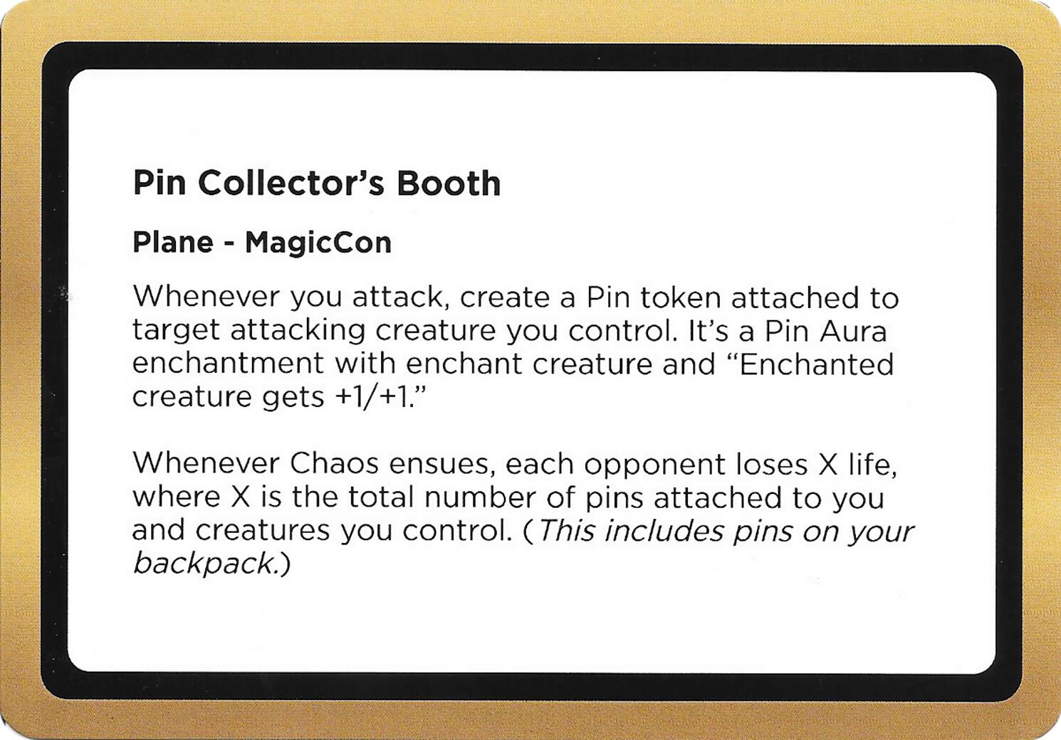 Pin Collector's Booth (Black Lotus Unknown Planechase) [Oversize Cards] | Good Games Morley