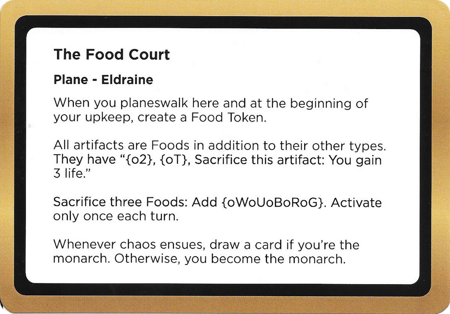 The Food Court (Black Lotus Unknown Planechase) [Oversize Cards] | Good Games Morley