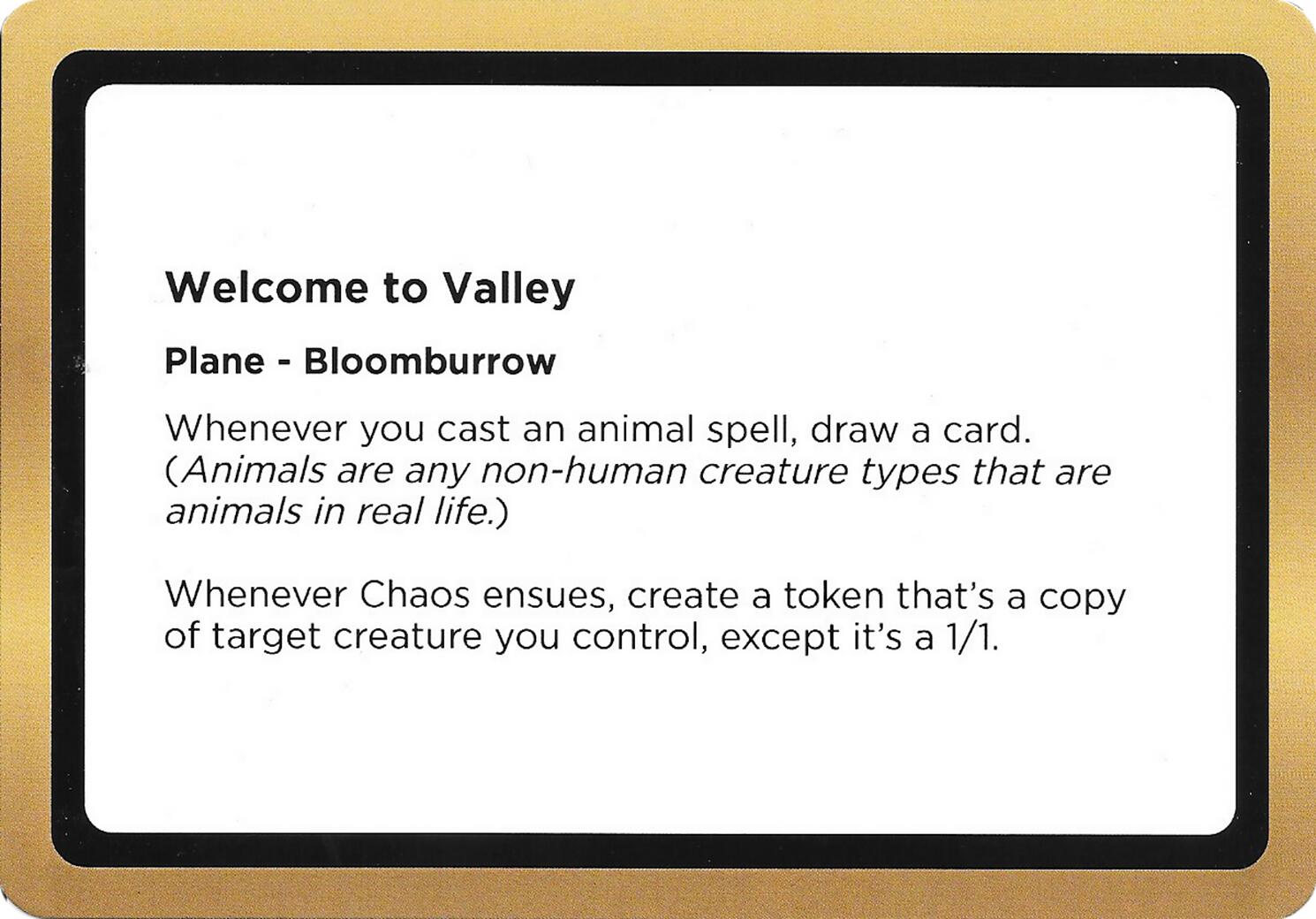 Welcome to Valley (Black Lotus Unknown Planechase) [Oversize Cards] | Good Games Morley
