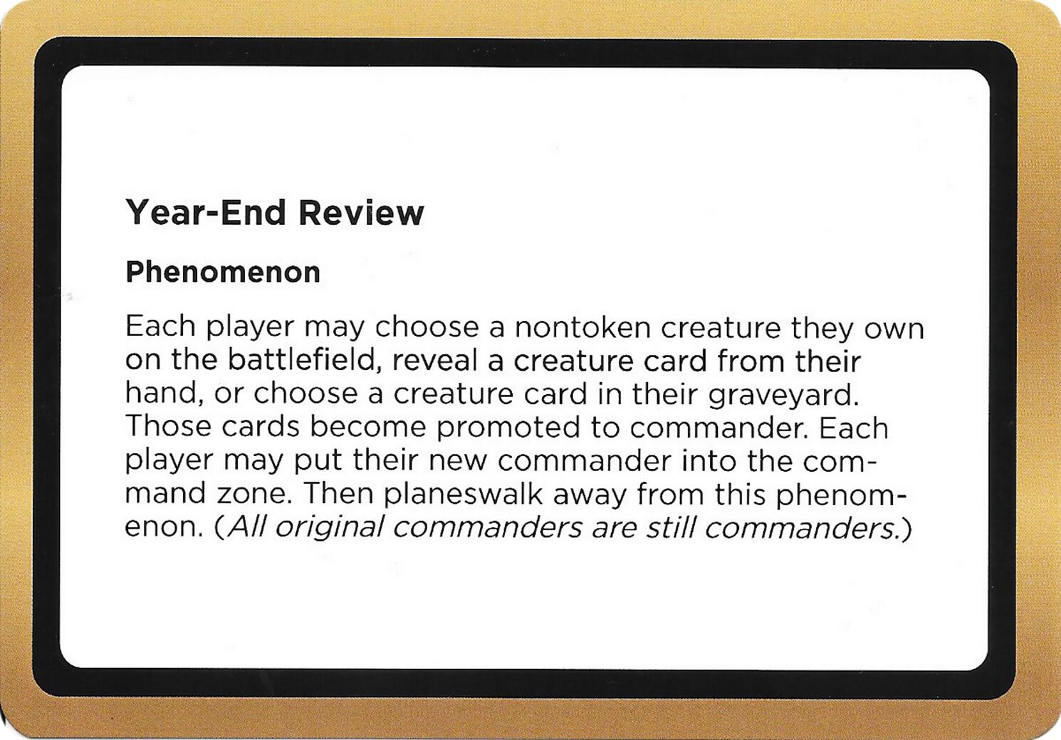 Year-End Review (Black Lotus Unknown Planechase) [Oversize Cards] | Good Games Morley