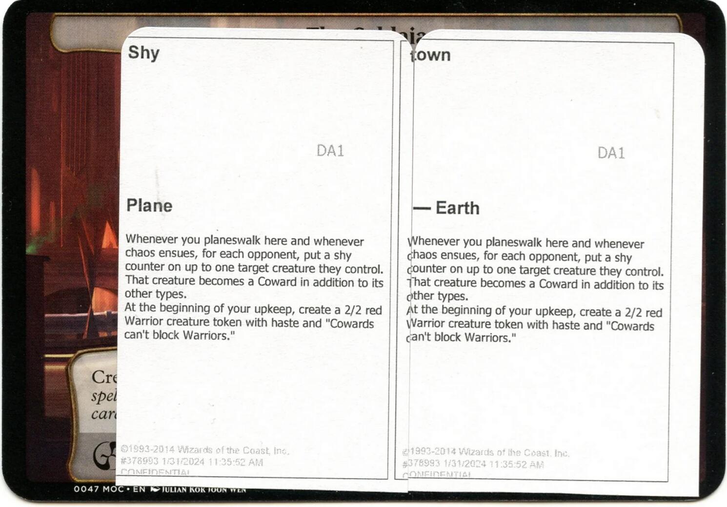 Shy Town (Black Lotus Unknown Planechase) [Oversize Cards] | Good Games Morley