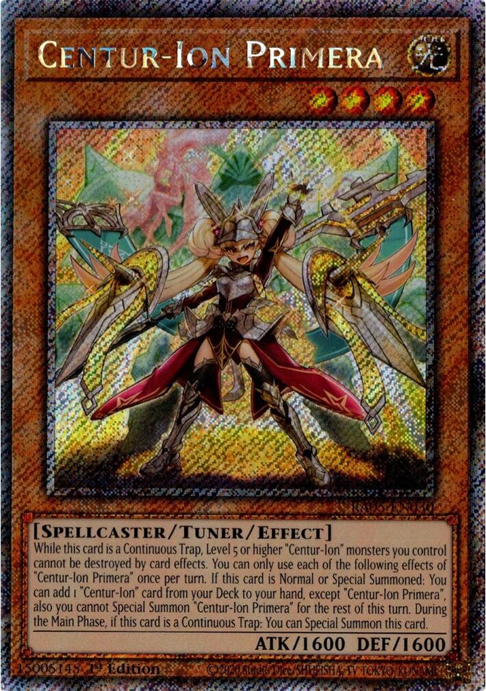 Centur-Ion Primera (Platinum Secret Rare) [RA05-EN030] Platinum Secret Rare | Good Games Morley