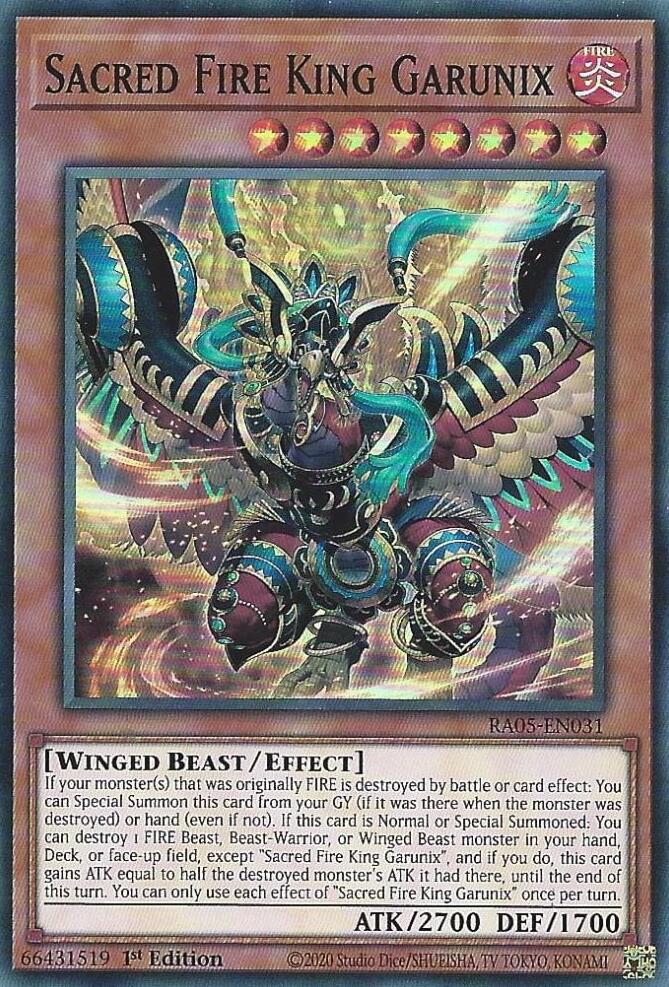 Sacred Fire King Garunix [RA05-EN031] Super Rare | Good Games Morley