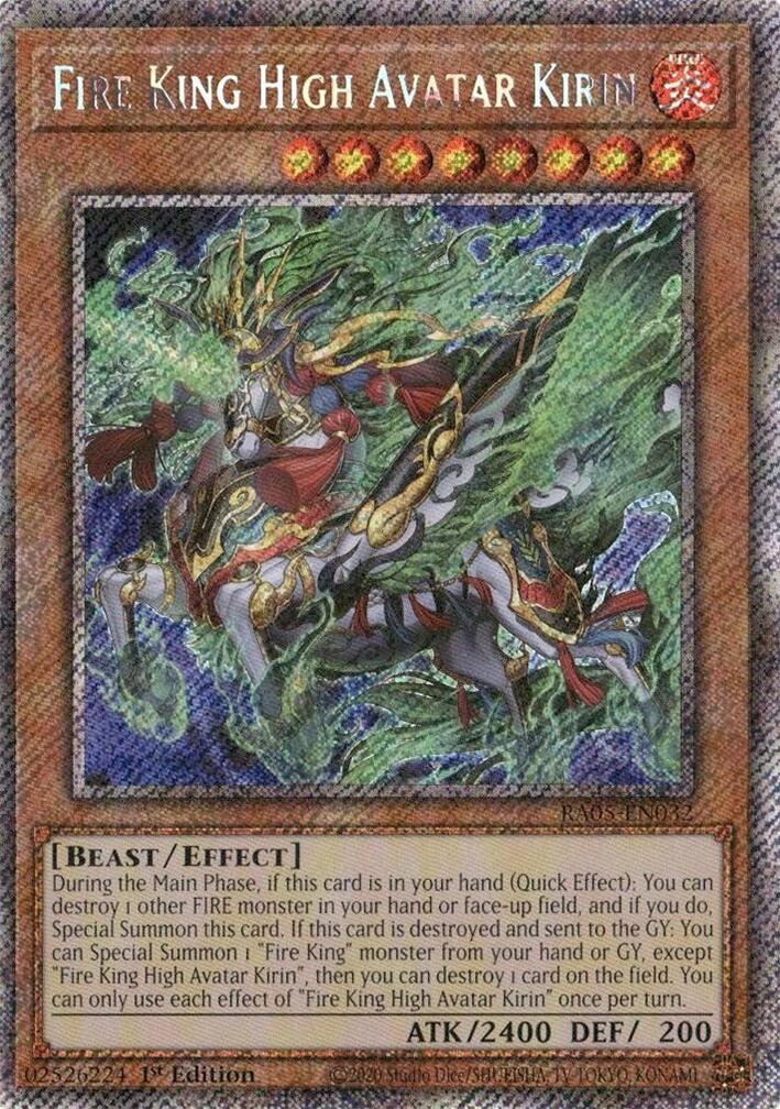 Fire King High Avatar Kirin (Platinum Secret Rare) [RA05-EN032] Platinum Secret Rare | Good Games Morley