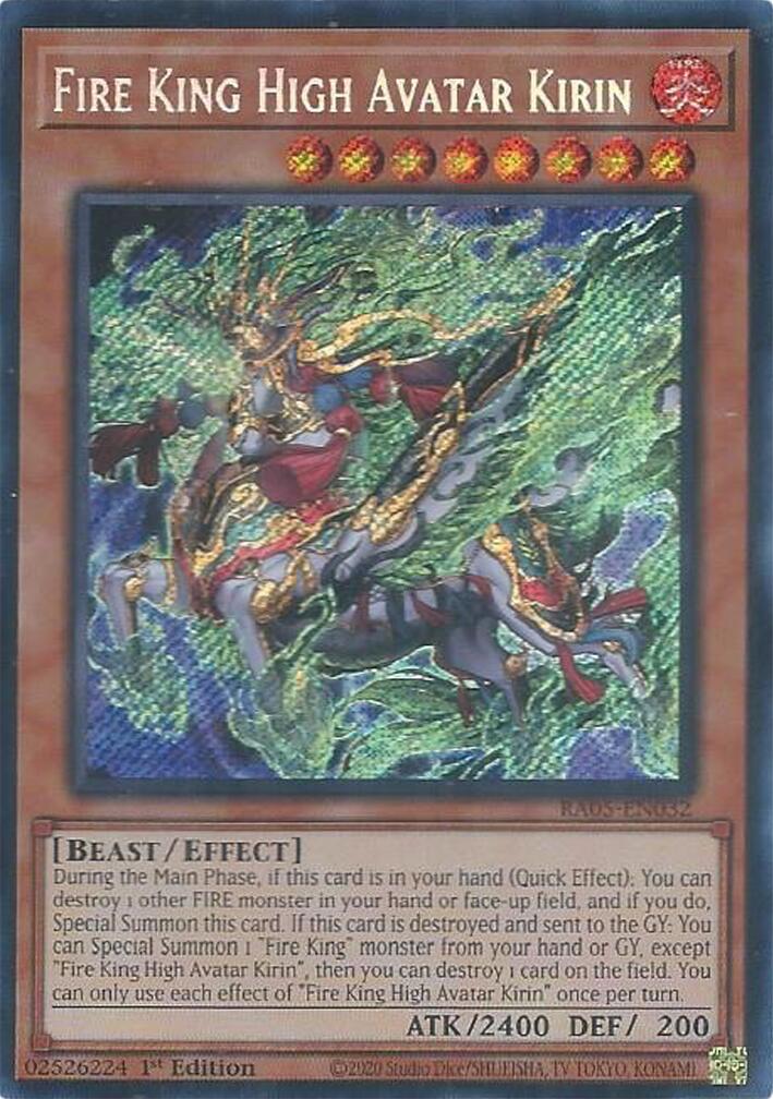 Fire King High Avatar Kirin (Secret Rare) [RA05-EN032] Secret Rare | Good Games Morley