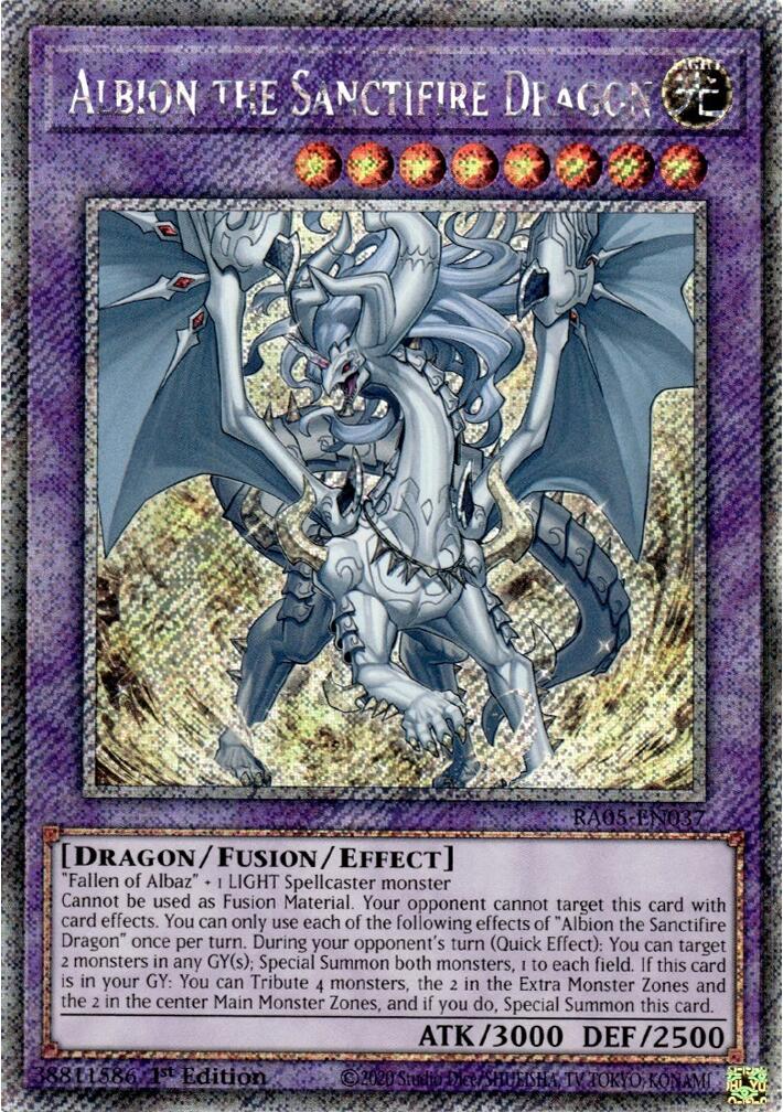 Albion the Sanctifire Dragon (Platinum Secret Rare) [RA05-EN037] Platinum Secret Rare | Good Games Morley