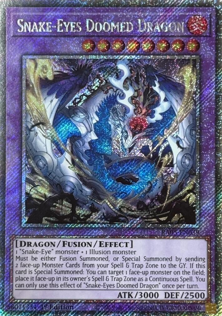 Snake-Eyes Doomed Dragon (Platinum Secret Rare) [RA05-EN039] Platinum Secret Rare | Good Games Morley