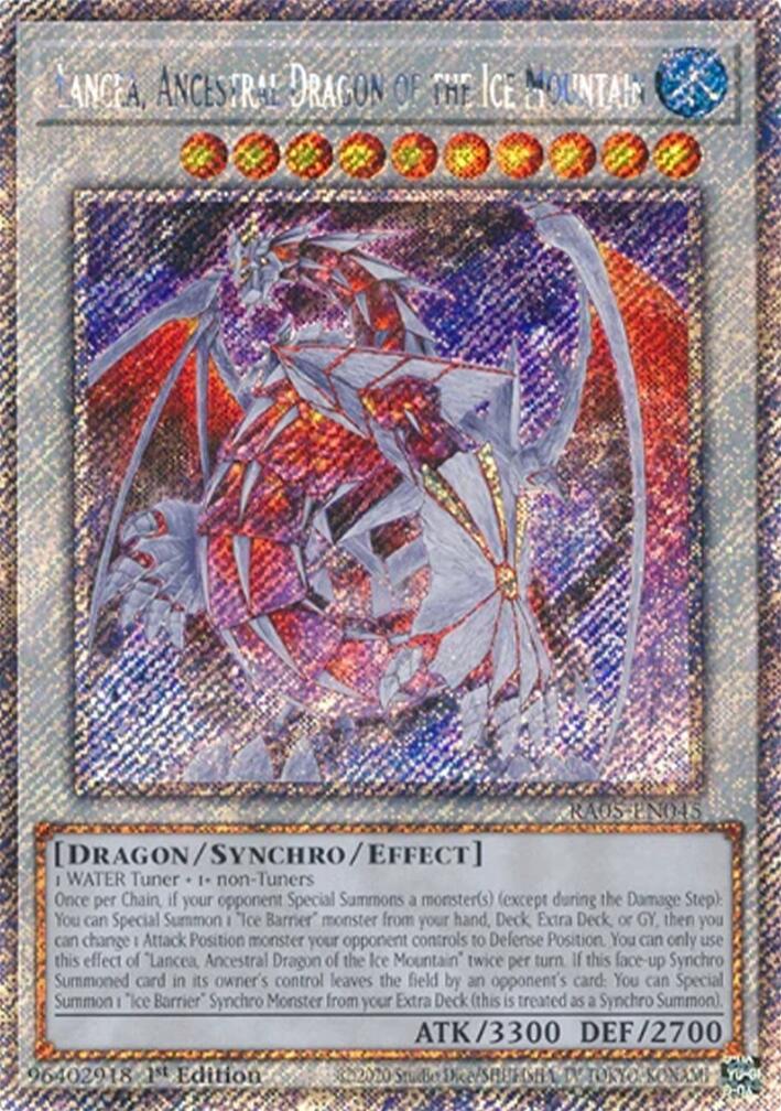 Lancea, Ancestral Dragon of the Ice Mountain (Platinum Secret Rare) [RA05-EN045] Platinum Secret Rare | Good Games Morley