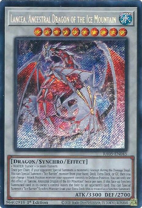 Lancea, Ancestral Dragon of the Ice Mountain (Secret Rare) [RA05-EN045] Secret Rare | Good Games Morley