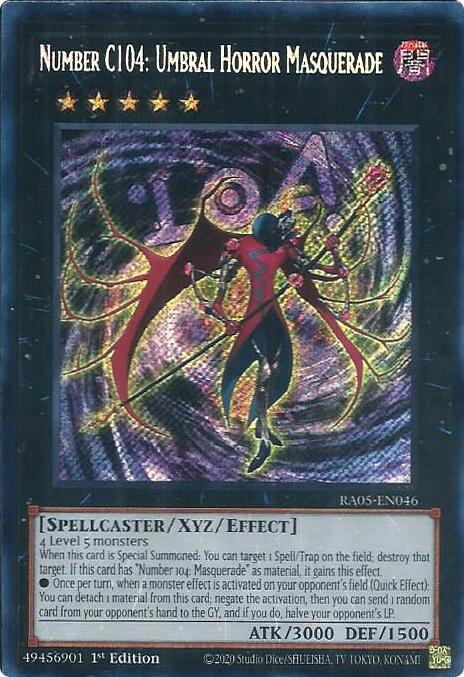 Number C104: Umbral Horror Masquerade (Secret Rare) [RA05-EN046] Secret Rare | Good Games Morley