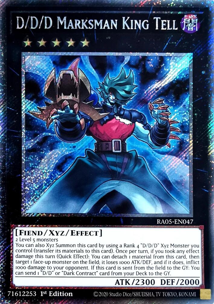 D/D/D Marksman King Tell (Platinum Secret Rare) [RA05-EN047] Platinum Secret Rare | Good Games Morley