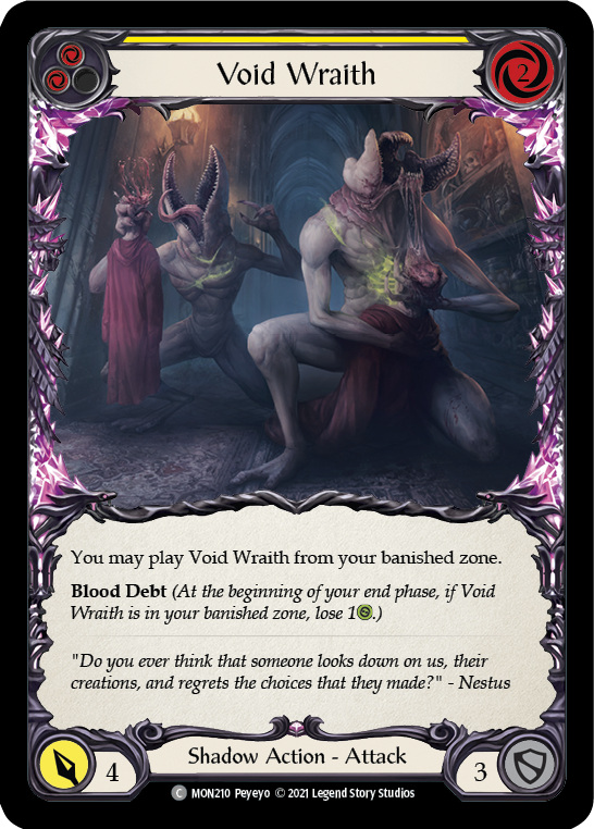 Void Wraith (Yellow) [MON210-RF] (Monarch)  1st Edition Rainbow Foil | Good Games Morley
