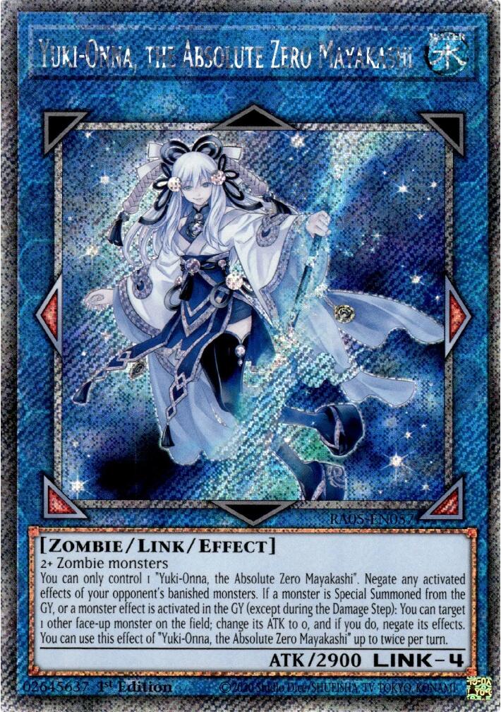Yuki-Onna, the Absolute Zero Mayakashi (Platinum Secret Rare) [RA05-EN057] Platinum Secret Rare | Good Games Morley