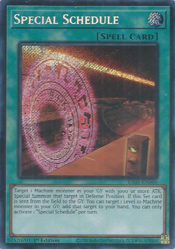 Special Schedule (Secret Rare) [RA05-EN060] Secret Rare | Good Games Morley