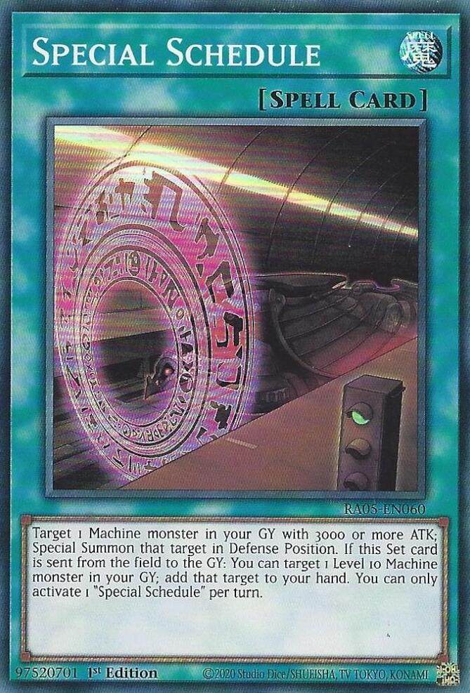 Special Schedule [RA05-EN060] Super Rare | Good Games Morley