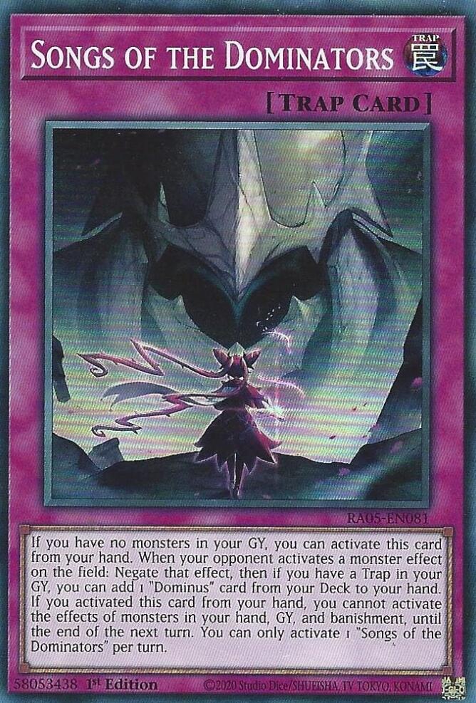 Songs of the Dominators [RA05-EN081] Super Rare | Good Games Morley