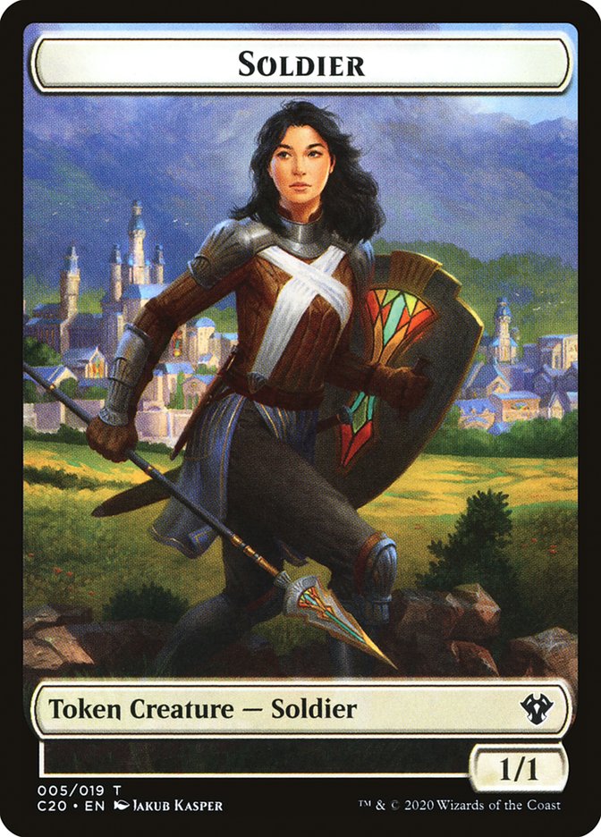 Elemental (003) // Soldier Double-Sided Token [Commander 2020 Tokens] | Good Games Morley