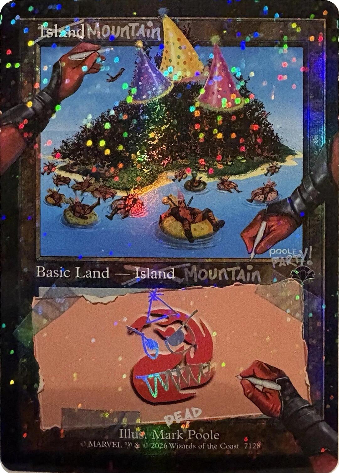 Mountain (7128) (Pool Party Foil) [Secret Lair Drop Series] | Good Games Morley