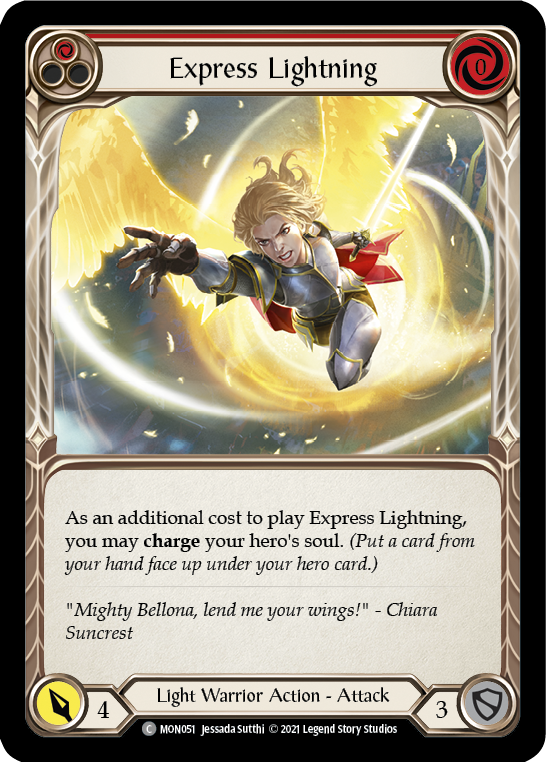 Express Lightning (Red) [MON051-RF] (Monarch)  1st Edition Rainbow Foil | Good Games Morley