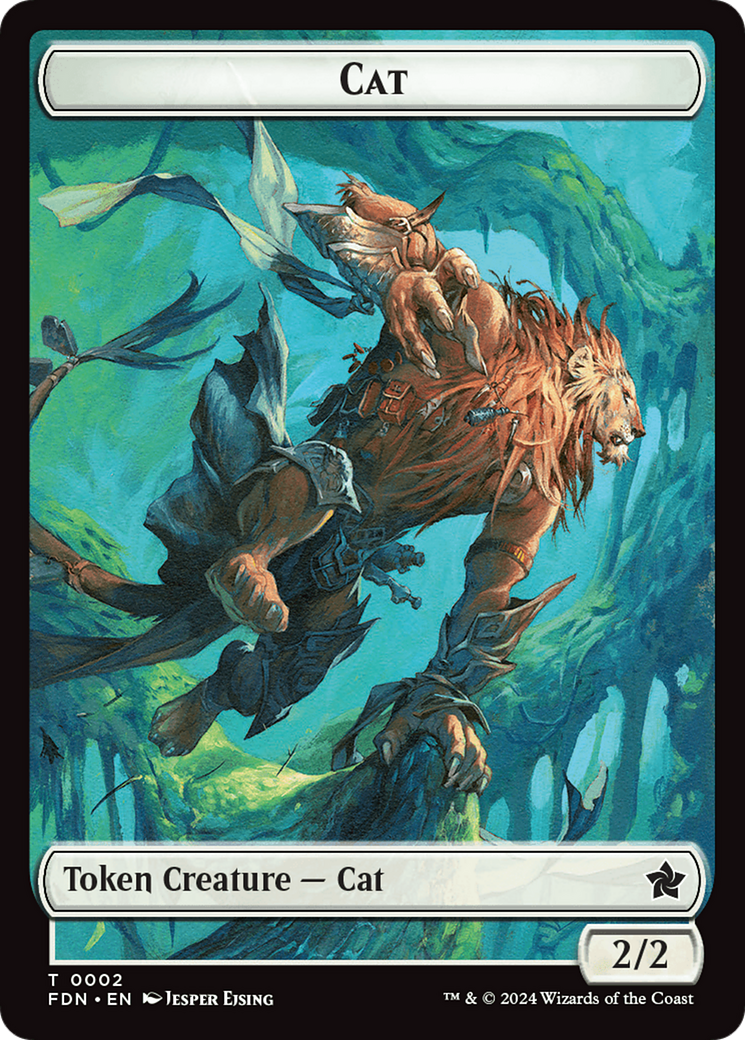 Cat (0001) // Cat (0002) Doubled-Sided Token [Foundations Tokens] | Good Games Morley