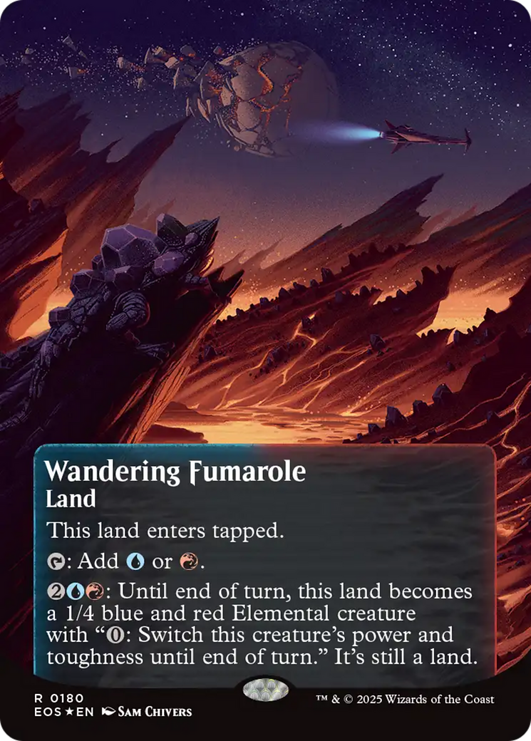 Wandering Fumarole (0180) (Borderless) (Galaxy Foil) [Edge of Eternities: Stellar Sights] | Good Games Morley